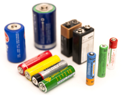 a variety of batteries